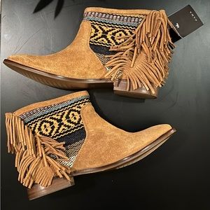 Zara Trafaluc Ankle Boots with Fringe -  Sz 6.5 (US) - NWT - 50% off!